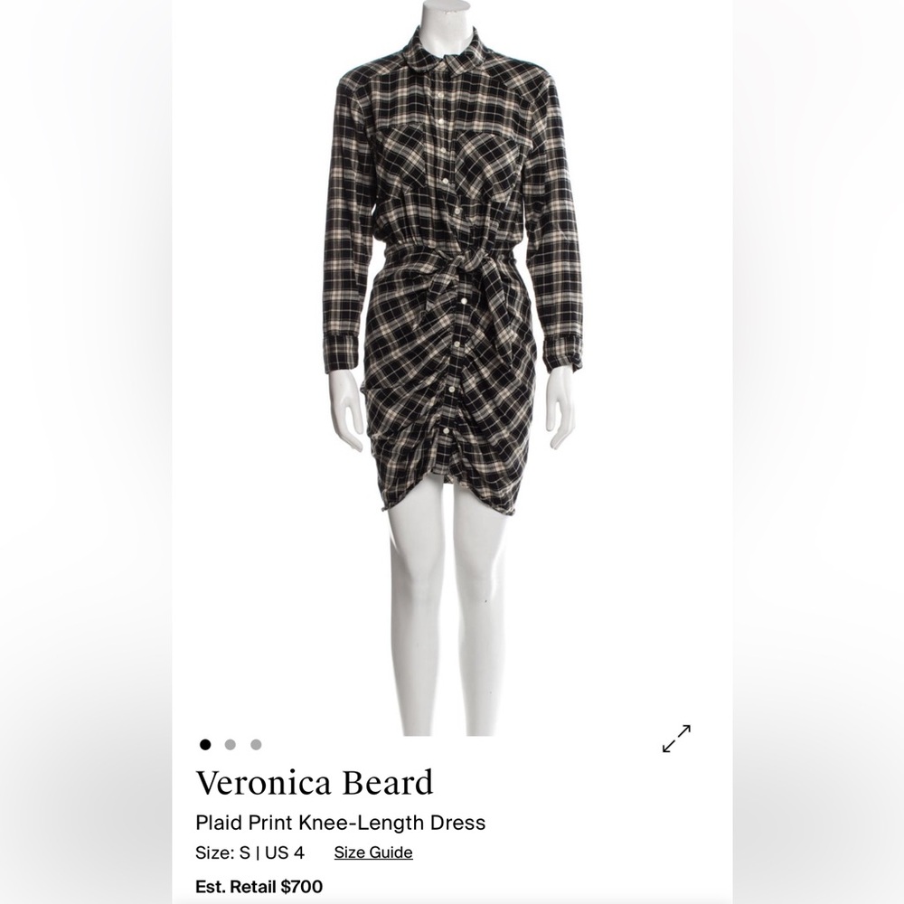 Veronica Beard Black and White Plaid Mini Dress